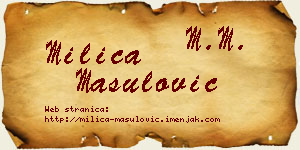 Milica Mašulović vizit kartica